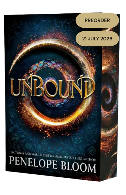 Book cover of 'Unbound' by Penelope Bloom with a pre-order label for 21 July 2026.