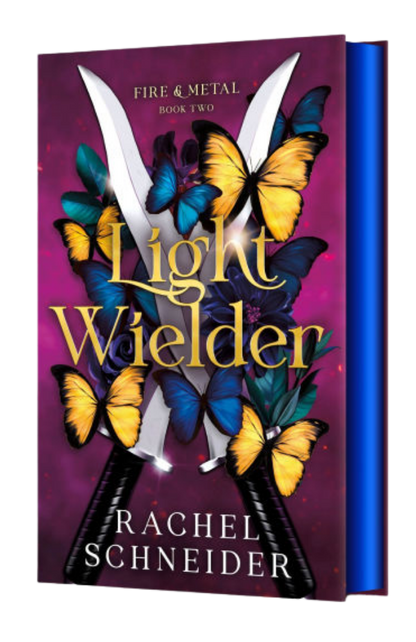 Book cover of 'Light Wielder' by Rachel Schneider with butterfly design on a purple background