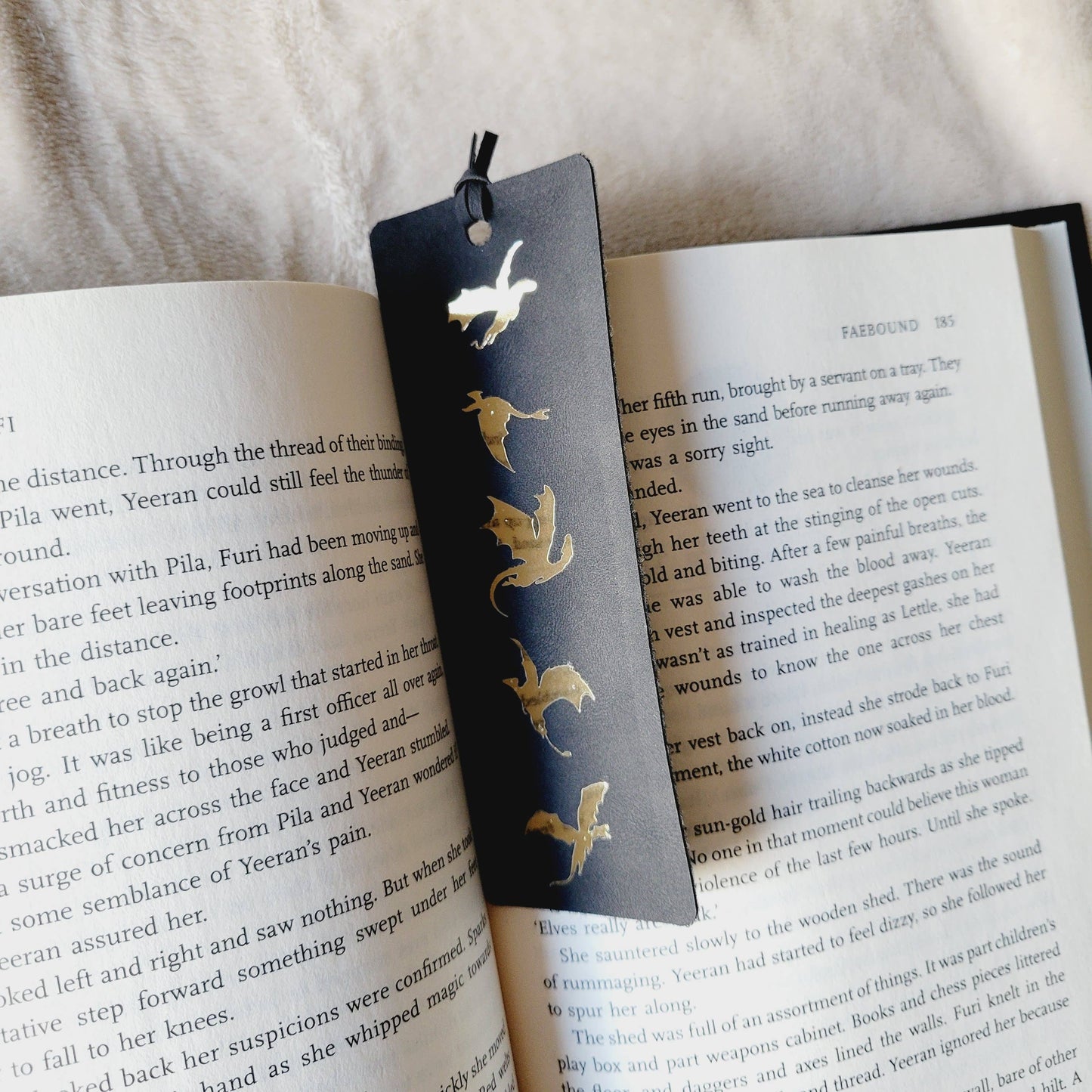 Dragon Fantasy Suede Leather Bookmark