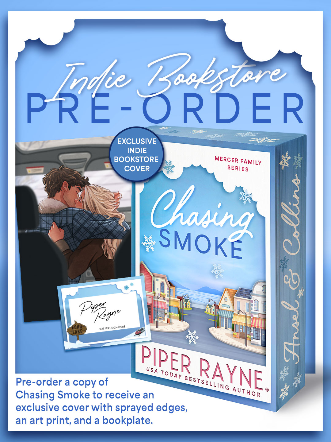 PREORDER - Chasing Smoke (The Mercer Family #2) (Indie Bookstore Exclusive Edition) - SIGNED BOOKPLATE + ART