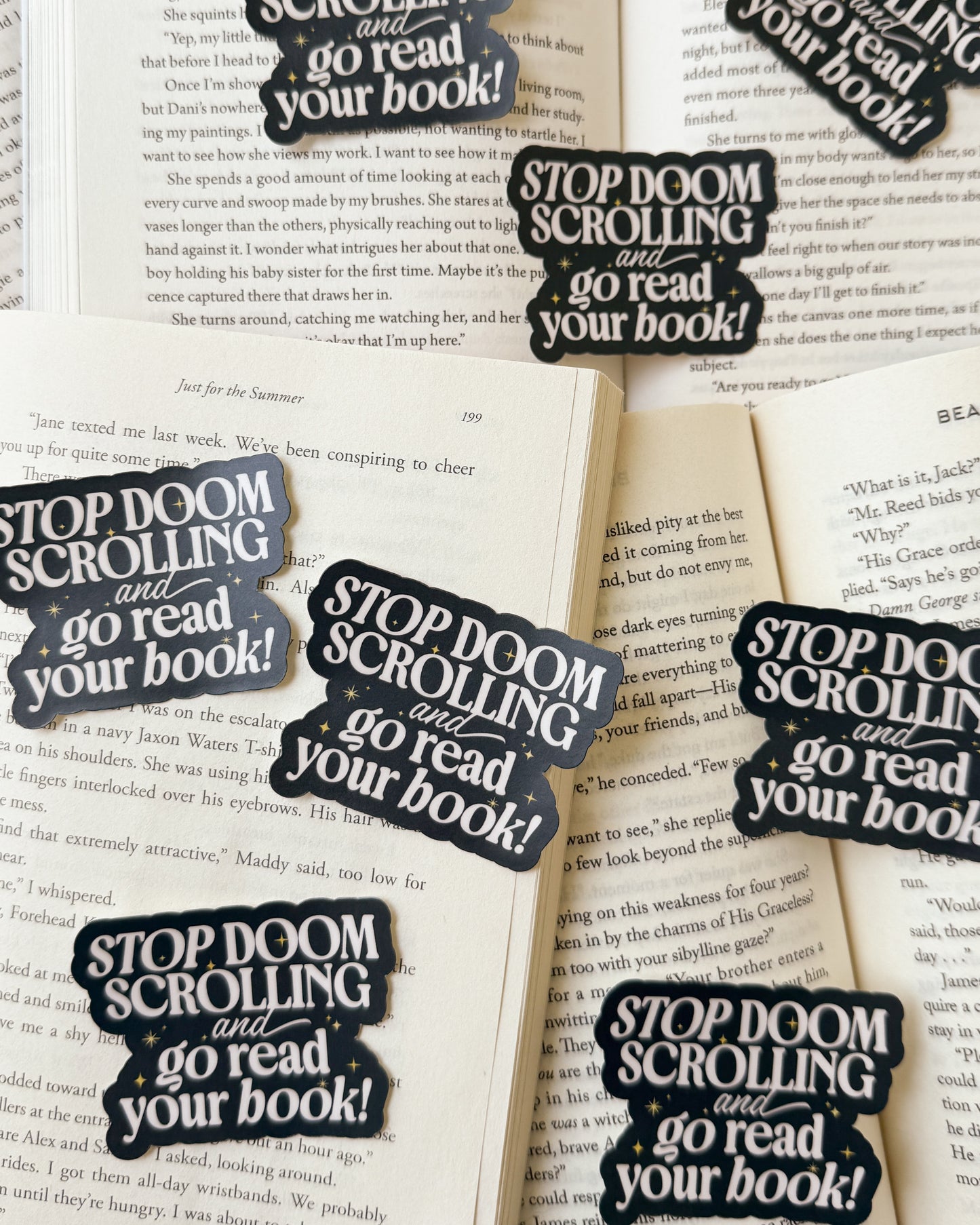 Stop Doomscrolling and Read Your Book Sticker