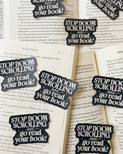 Stop Doomscrolling and Read Your Book Sticker