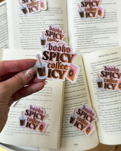 Books Spicy Coffee Icy Sticker