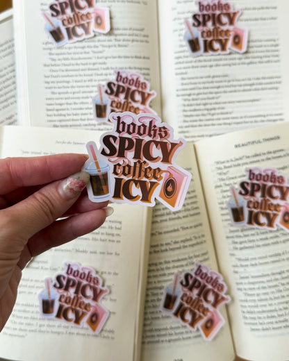 Books Spicy Coffee Icy Sticker