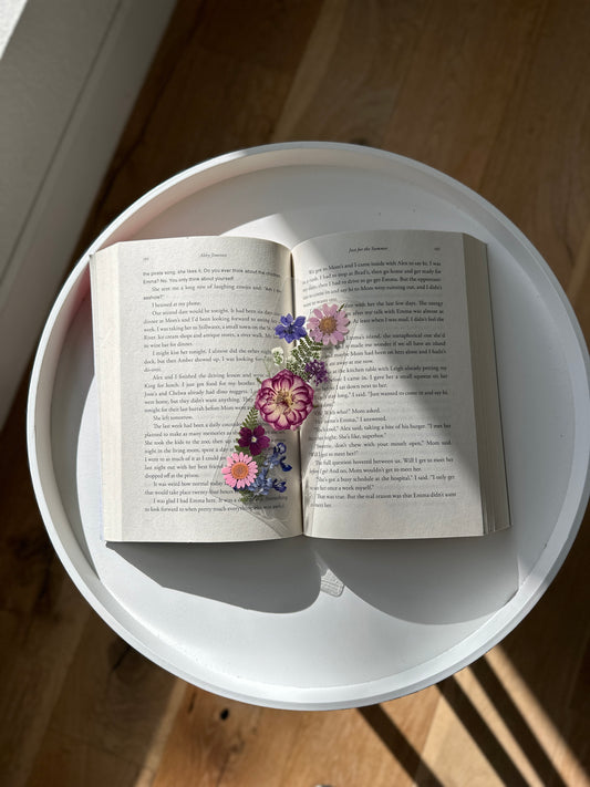 Pressed Floral Bookmark - Colorful Wildflowers