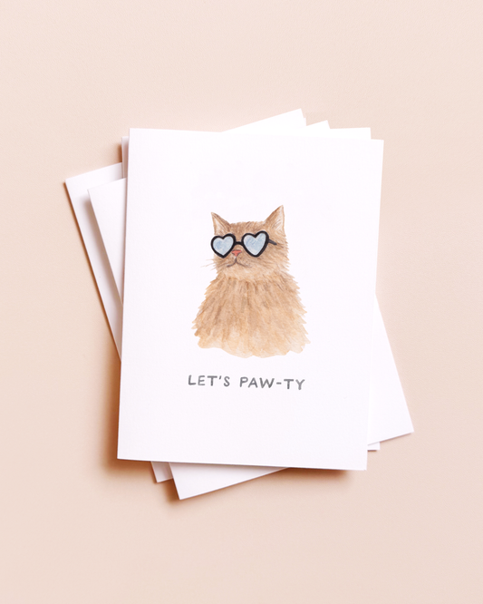 Let's Paw-ty — Cat Lovers Funny Animal Birthday Card