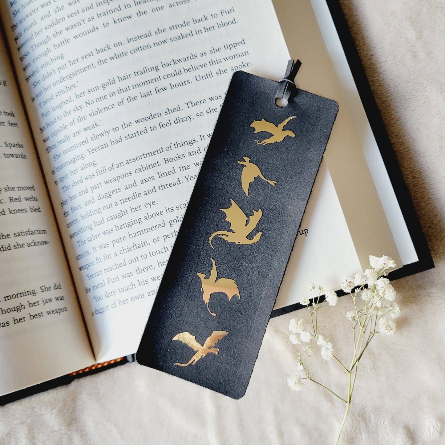 Dragon Fantasy Suede Leather Bookmark