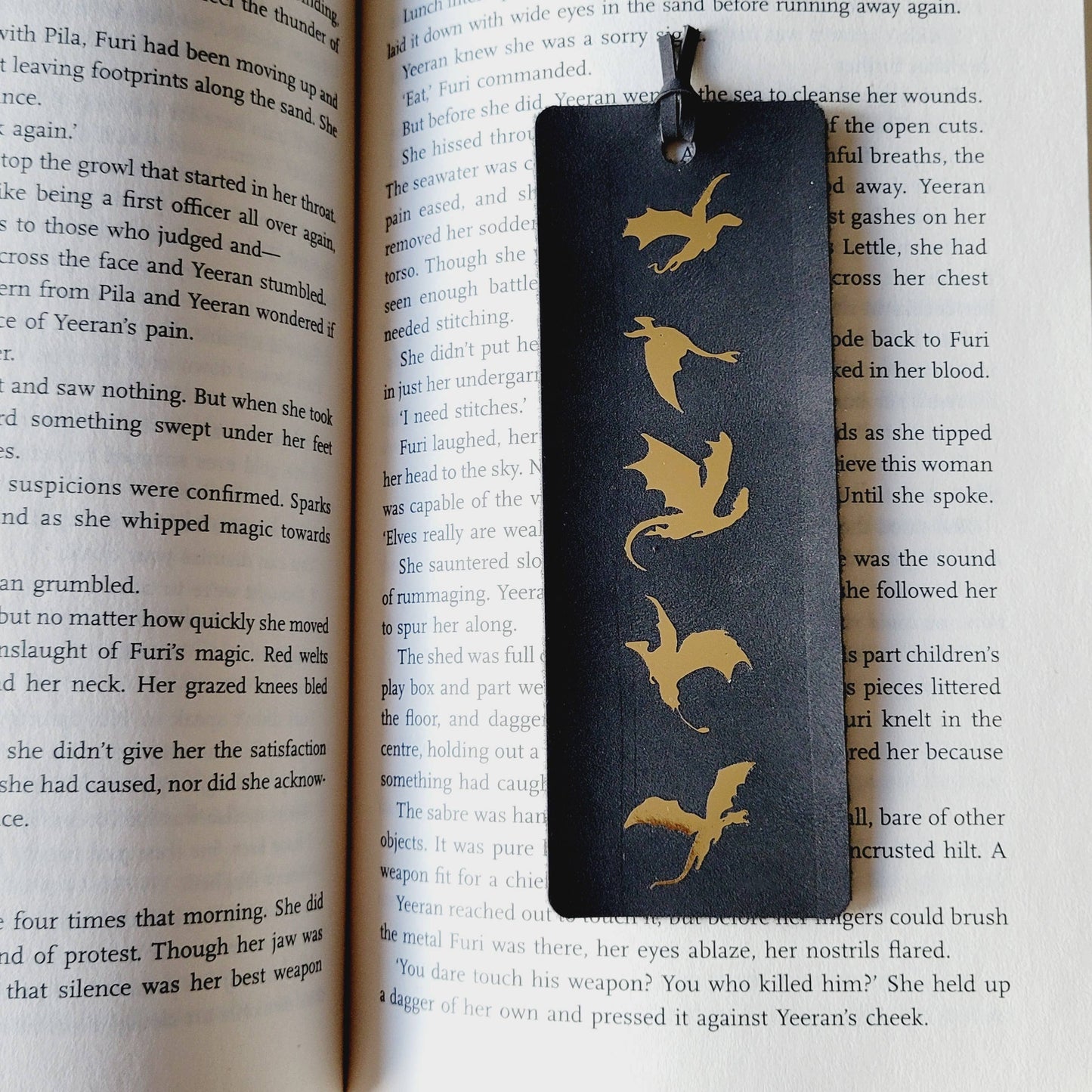 Dragon Fantasy Suede Leather Bookmark