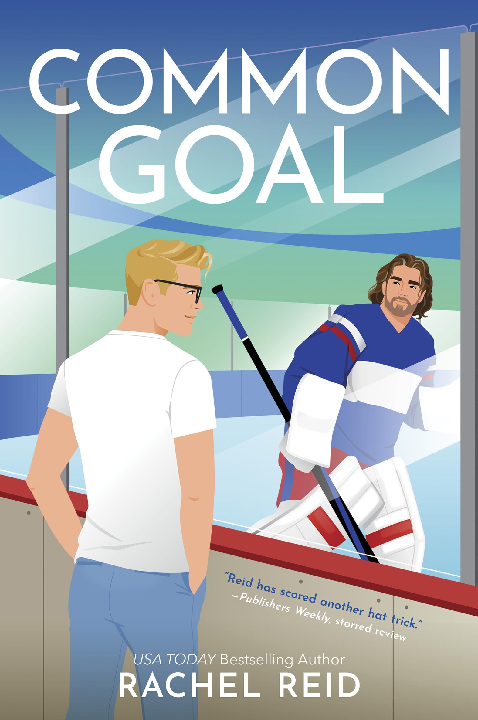 Book cover of 'Common Goal' featuring two men on a hockey rink.