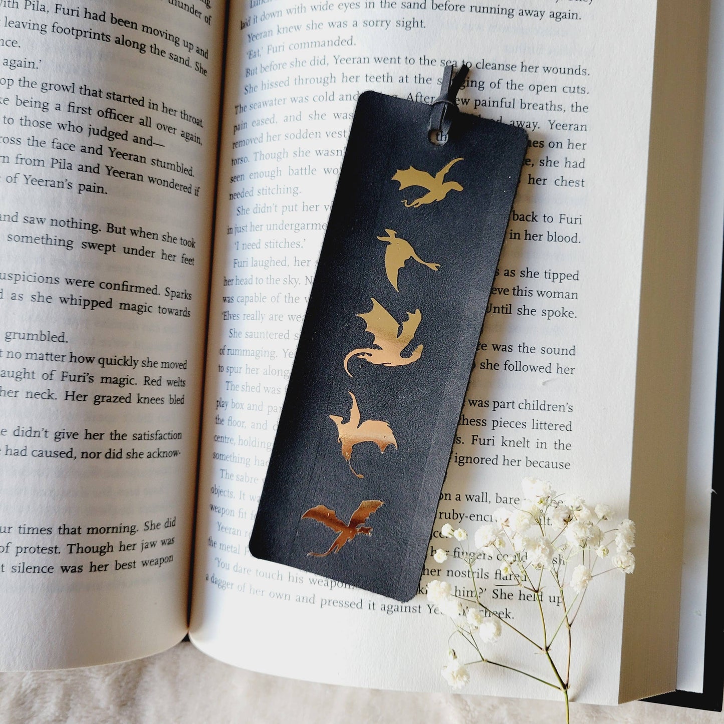 Dragon Fantasy Suede Leather Bookmark