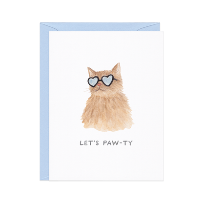 Let's Paw-ty — Cat Lovers Funny Animal Birthday Card