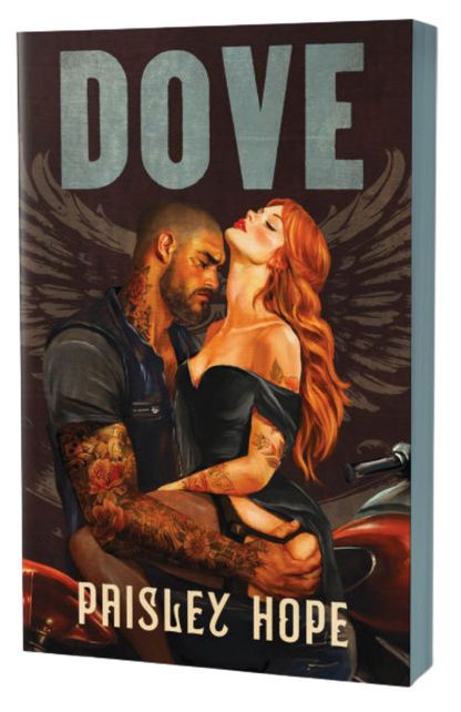 Book cover of 'Dove' by Paisley Hope featuring a couple with tattoos and wings.