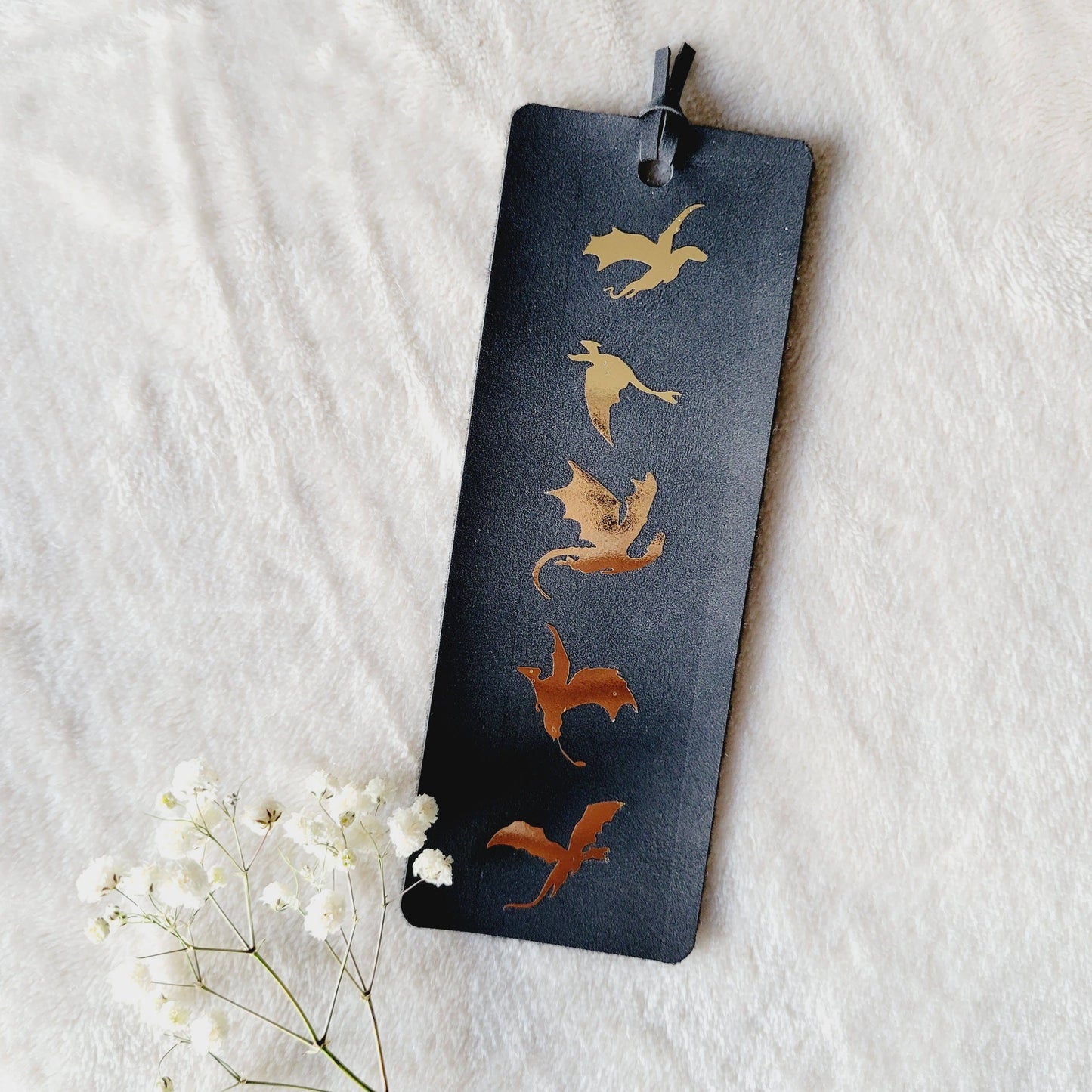 Dragon Fantasy Suede Leather Bookmark