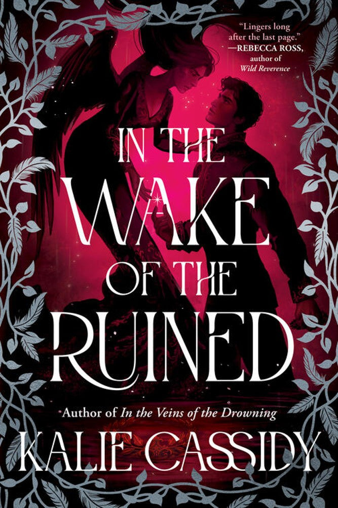 Book cover of 'In the Wake of the Ruined' with a silhouette of two people against a red background.