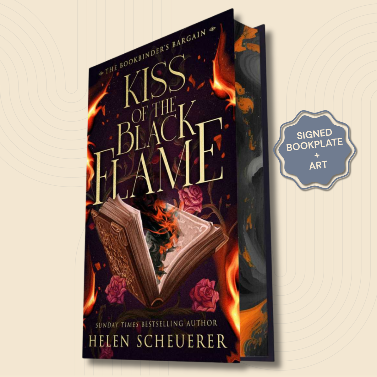 Kiss of the Black Flame (The Bookbinder's Bargain #1) - SIGNED BOOKPLATE + ART