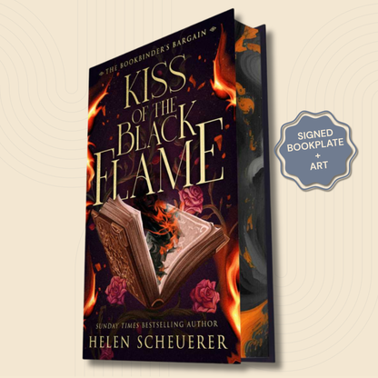 Kiss of the Black Flame (The Bookbinder's Bargain #1) - SIGNED BOOKPLATE + ART