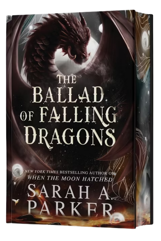 Book cover of 'The Ballad of Falling Dragons' by Sarah A. Parker with a dragon illustration.